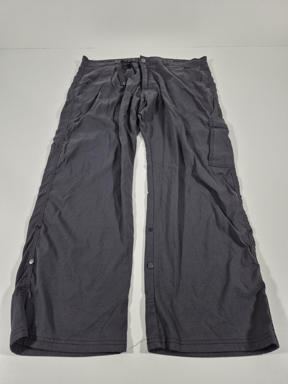 PrAna Zion Stretch Pants Men's 42x30 Gray Hiking Cargo Adjustable Waist Belted